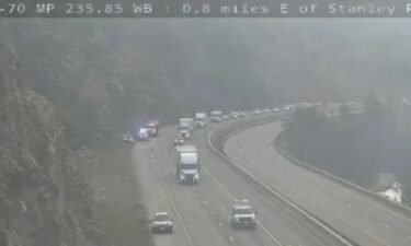 One person was rushed to the hospital after a rock slide in the westbound lanes of I-70 near Fall River Road on Thursday morning.