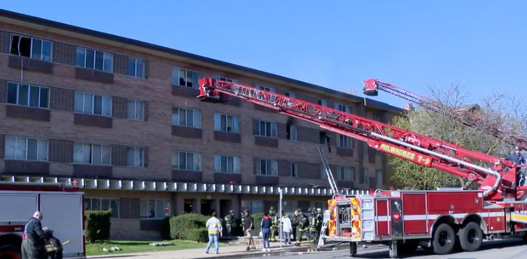 <i>WISN via CNN Newsource</i><br/>More than 100 people have been displaced by a fire in Milwaukee