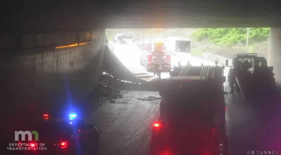 <i>MNDOT/WCCO via CNN Newsource</i><br/>The Minnesota State Patrol says the truck