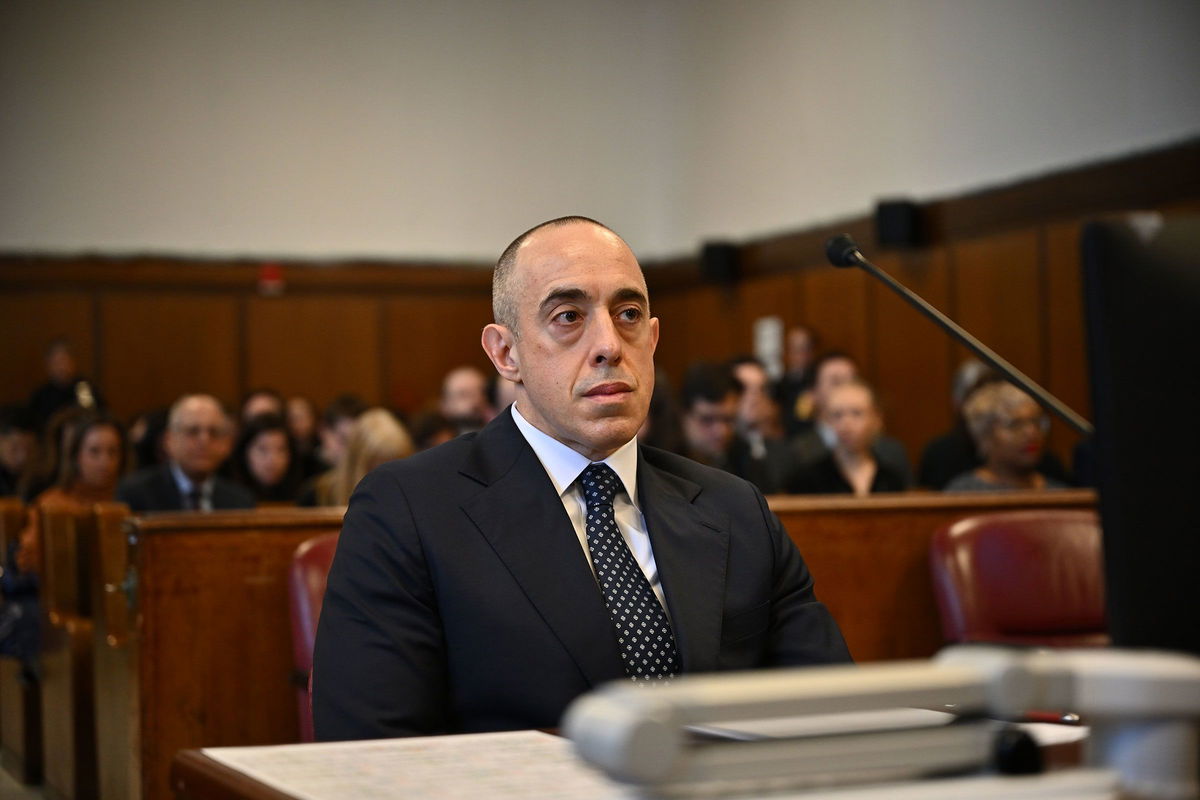 <i>Angela Weiss/Pool/Getty Images/File via CNN Newsource</i><br/>Emil Bove at Manhattan Criminal Court on January 10