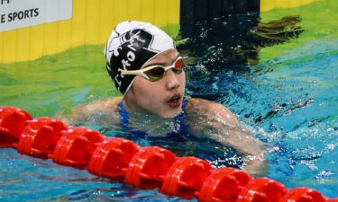 Yu Zidi competes in the women's 200-meter freestyle semifinal at the Chinese National Championships.