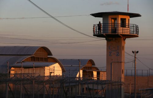 A view shows the Terrorism Confinement Center prison during a media tour in Tecoluca