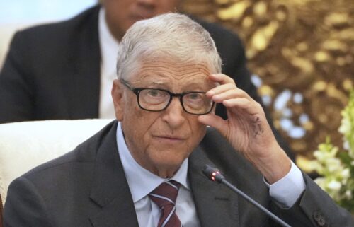 Microsoft co-founder Bill Gates during a meeting with Indonesian President Prabowo Subianto at Merdeka Palace in Jakarta
