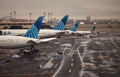 Planes parked at Terminal C at Newark Liberty International Airport