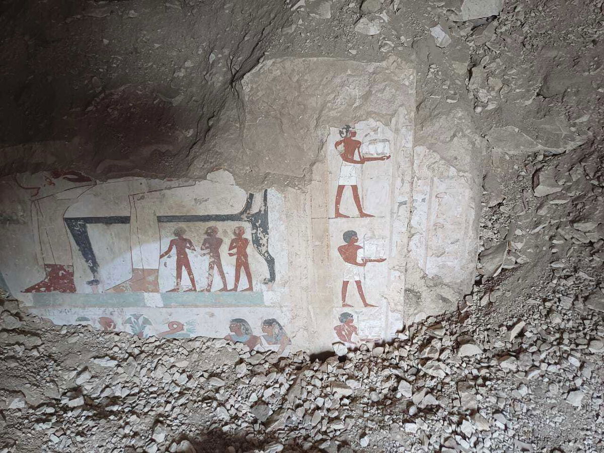 <i>Egypt Ministry of Tourism and Antiquities/AP via CNN Newsource</i><br/>Hieroglyphs can be seen in the tombs of three statesmen that were uncovered by Egyptian archaeologists.