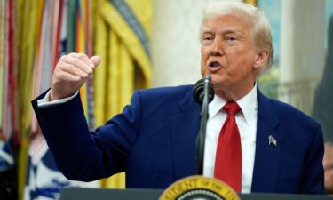 President Donald Trump speaks during a swearing-in ceremony for interim US Attorney General for the District of Columbia Jeanine Pirro on May 28 in Washington