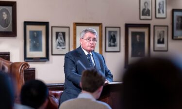 Leonard Leo speaks at The Cambridge Union on March 11 in Cambridge