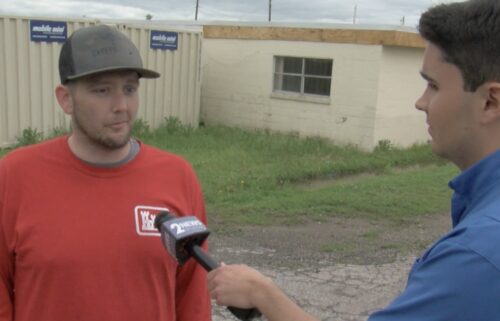 2 News Oklahoma's Brodie Myers listens to Barnsdall resident Robert Rayborn.