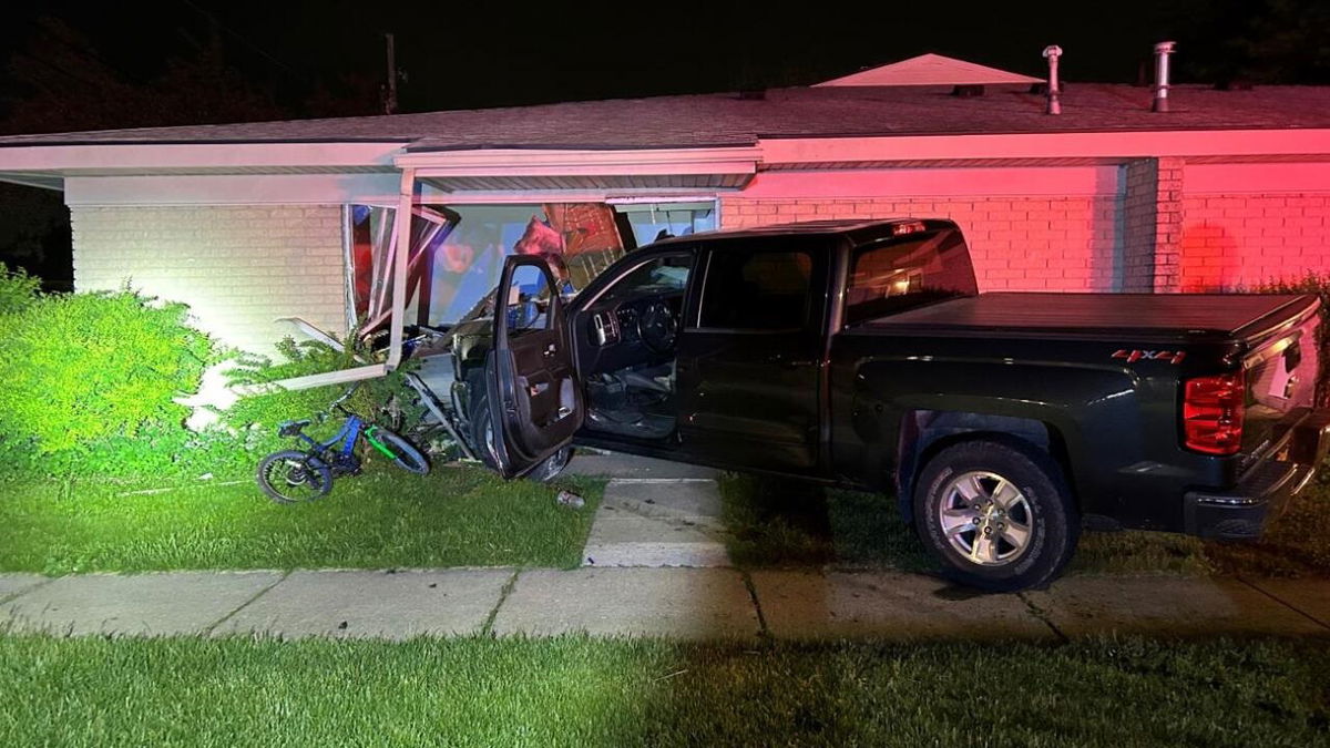 <i>Oakland County Sheriff's Office/WXYZ via CNN Newsource</i><br/>The Oakland County Sheriff's Office said three children were trapped in an apartment after a truck crashed into it early Saturday morning in Pontiac.