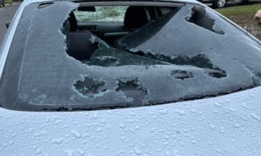 Hail damaged several vehicles in Milliken.