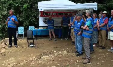 High Rock Acres community members celebrated the start of road repair and recovery eight months after Hurricane Helene. The Black Mountain community was cut off for more than a week after the storm.