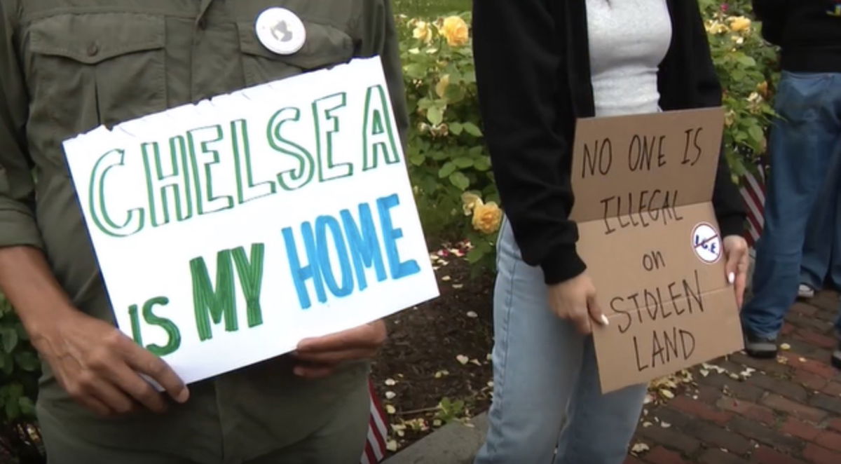 <i>WCVB via CNN Newsource</i><br/>A few dozen people showed up at Chelsea City Hall