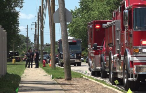 Police investigate a shooting outside CrossPointe Community Church in Wayne
