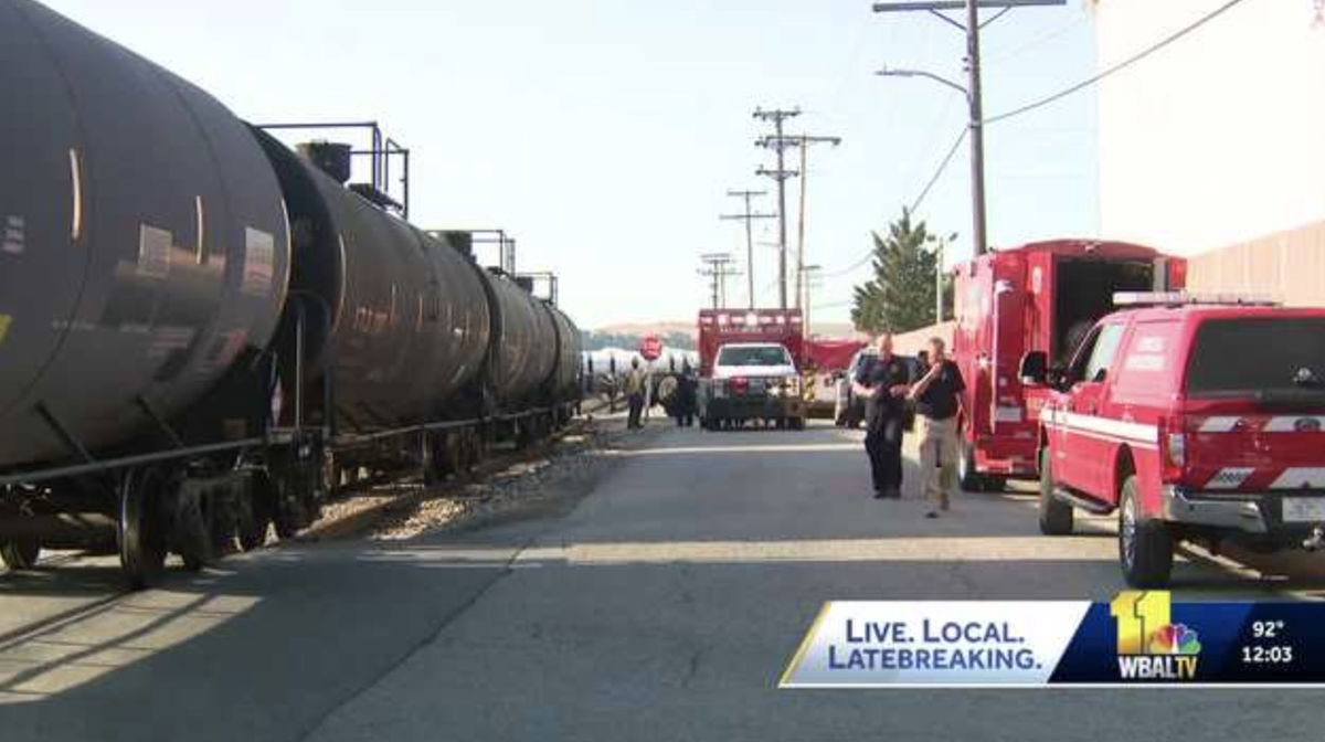 <i>WBAL via CNN Newsource</i><br/>An investigation continues in South Baltimore after a tractor-trailer carrying aluminum sulfate collided with a train.