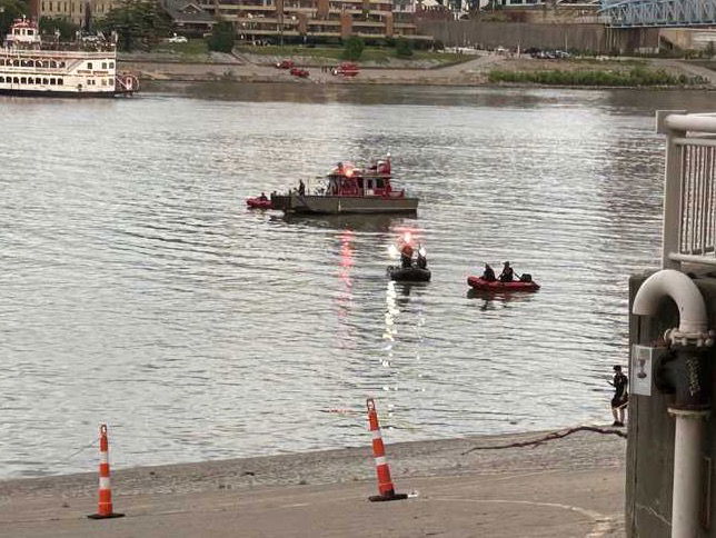 <i>WLWT via CNN Newsource</i><br/>Officials say that they are continuing to search for a motorcyclist who was ejected into the Ohio River after a crash on the Taylor Southgate Bridge on June 28 evening.