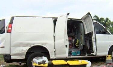 Alexander Machado and his wife woke up feeling deeply grateful after a terrifying crash left his work van flipped in a ditch.