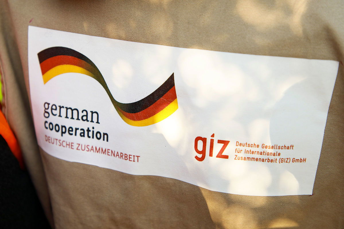 <i>Michael Gottschalk/Photothek/Getty Images via CNN Newsource</i><br/>A sign for GIZ
