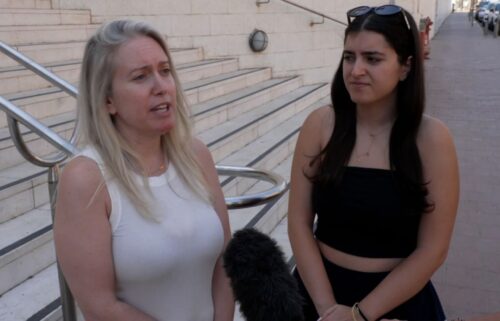 Elana Hayman (left) and her daughter Noa (right) told CNN on Saturday June 21 they are still trying to find a way out of Israel after an Iranian missile struck a building right next to the apartment they were staying at in Tel Aviv.