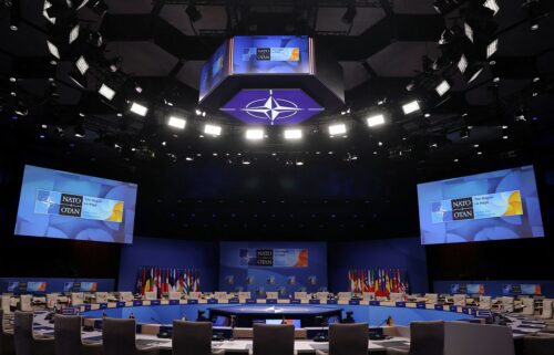 A view shows the venue of the upcoming NATO summit