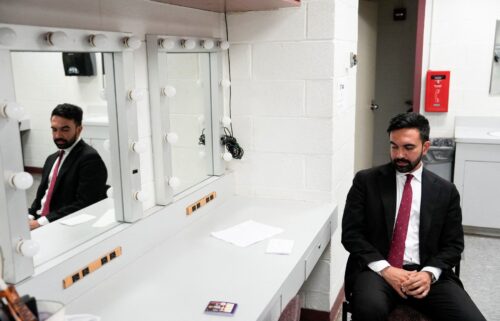 Zohran Mamdani preps before the New York City Democratic Mayoral Primary Debate at the John Jay College of Criminal Justice in the Gerald W. Lynch Theater in New York City on June 12.
