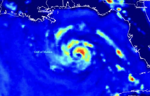 An SSMI image of Hurricane Ida in August 2021.
