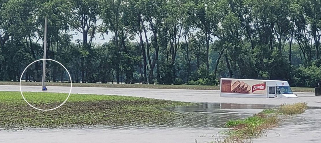 <i>Chase County Sheriff's Office/Facebook/KAKE via CNN Newsource</i><br/>Man was found clinging to a power pole after driving around a barricade and through floodwaters in Kansas on Thursday.