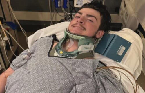 Aiden Sloan suffered a broken neck after diving into a wave at Hampton Beach.