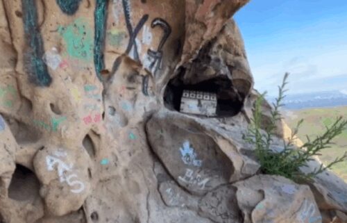 A treasure chest nestled inside of Skull Rock in the Pacific Palisades