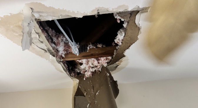 <i>WTKR via CNN Newsource</i><br/>A 96-year-old bedridden woman is still recovering after her ceiling collapsed on her in Stuart Circle on June 29.