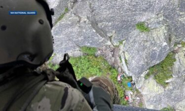 A rock climber was rescued by a New Hampshire Army National Guard helicopter after falling about 60 feet on Mount Washington