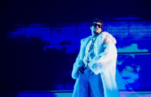Bad Bunny performs in March at the iHeartRadio Music Awards in Los Angeles. His residency in Puerto Rico begins Friday.