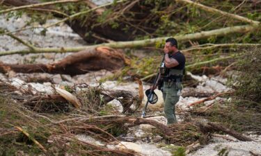 Flash flooding is seen at the Guadalupe River in Kerrville