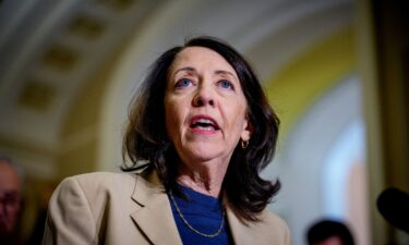 Sen. Maria Cantwell speaks to reporters following a weekly Democratic policy luncheon at the US Capitol Building on June 3