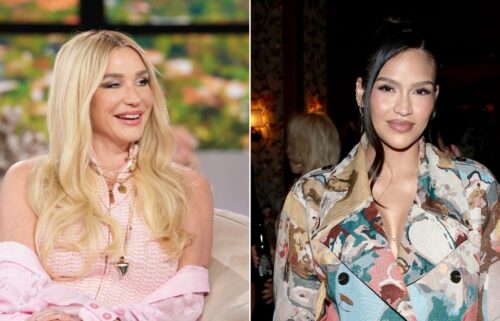 Kesha and Cassie Ventura are pictured in a split image.