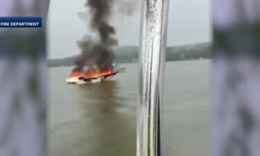 A lightning strike on Logan Martin Lake Sunday afternoon set a boat ablaze