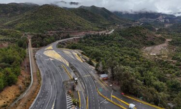 Aerial view of the entrance to the El Teniente mine