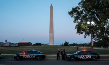 US Park Police perform a traffic stop on Friday in Washington