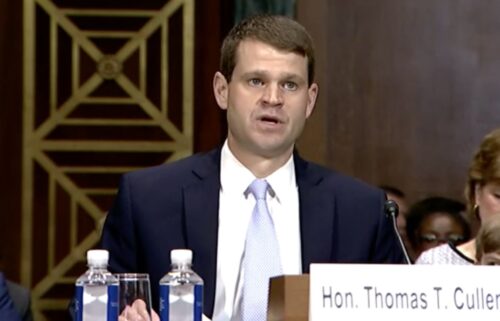 Now-US District Judge Thomas Cullen appears before the US Senate Judiciary Committee for a hearing on his nomination to join the federal bench on March 4