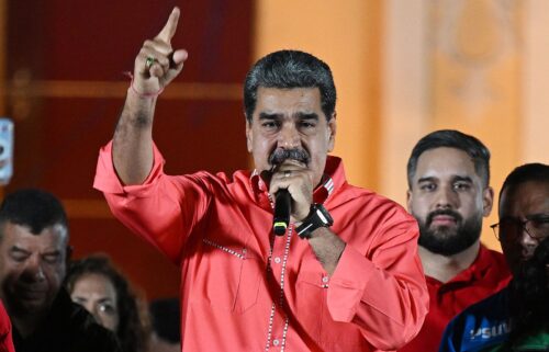 Venezuelan President Nicolas Maduro speaks to supporters in Caracas on May 25.