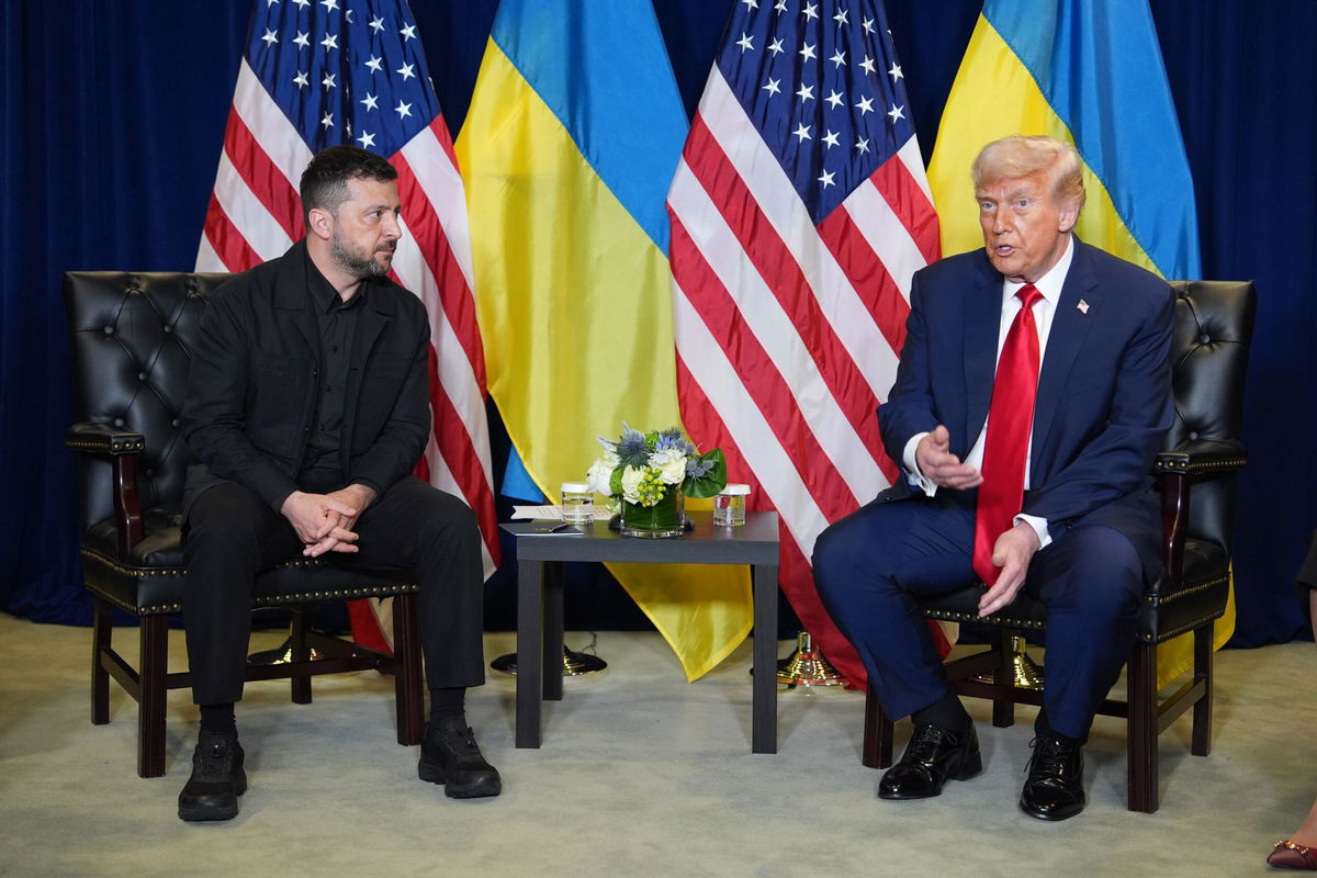 President Donald Trump meets with Ukrainian President Volodymyr Zelenskyy during the United Nations General Assembly