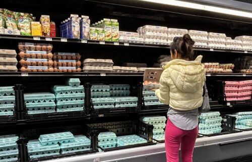Boxes of eggs are seen at a Walmart supermarket in Houston